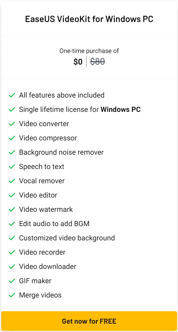 Easeus Videokit for Windows Lifetime Deal