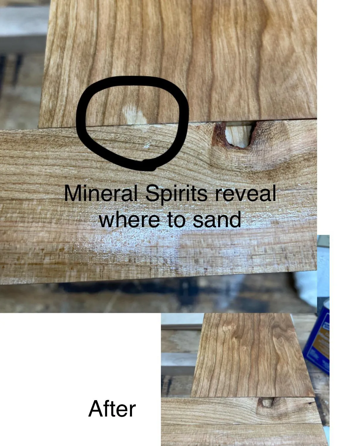 Alternative natural cleaning tools for wood surfaces placed on a workbench.