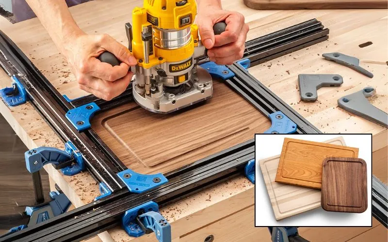A clean and perfectly straight groove cut into a piece of wood.