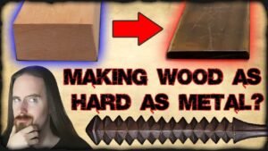 A close-up view of clear resin being applied to porous wood for hardening.