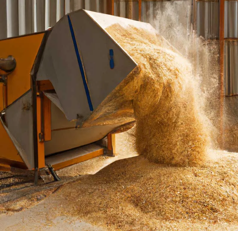 A digital humidity monitor placed next to sawdust to check environmental drying conditions.
