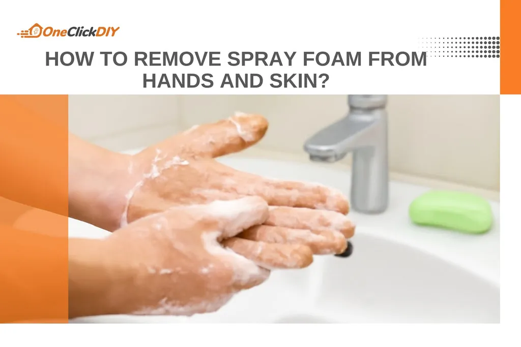 Hardened polyurethane on a palm with oil and a cloth for safe removal.