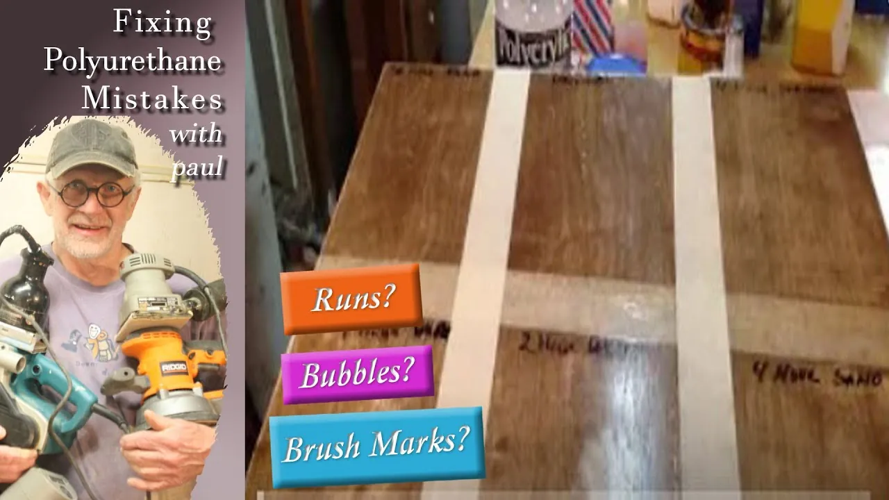 High quality brushes and sandpaper arranged on a table for repairing polyurethane finishes.