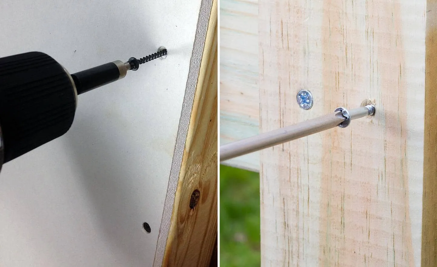 A stud finder is used to locate the center of a wall stud.