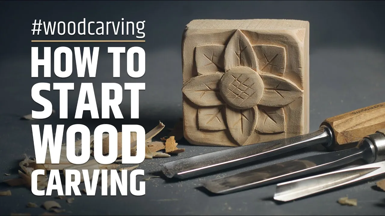 A woodworker wearing a protective glove while safely carving a piece of basswood.